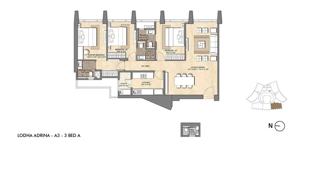 4 BHK Floor Plan
